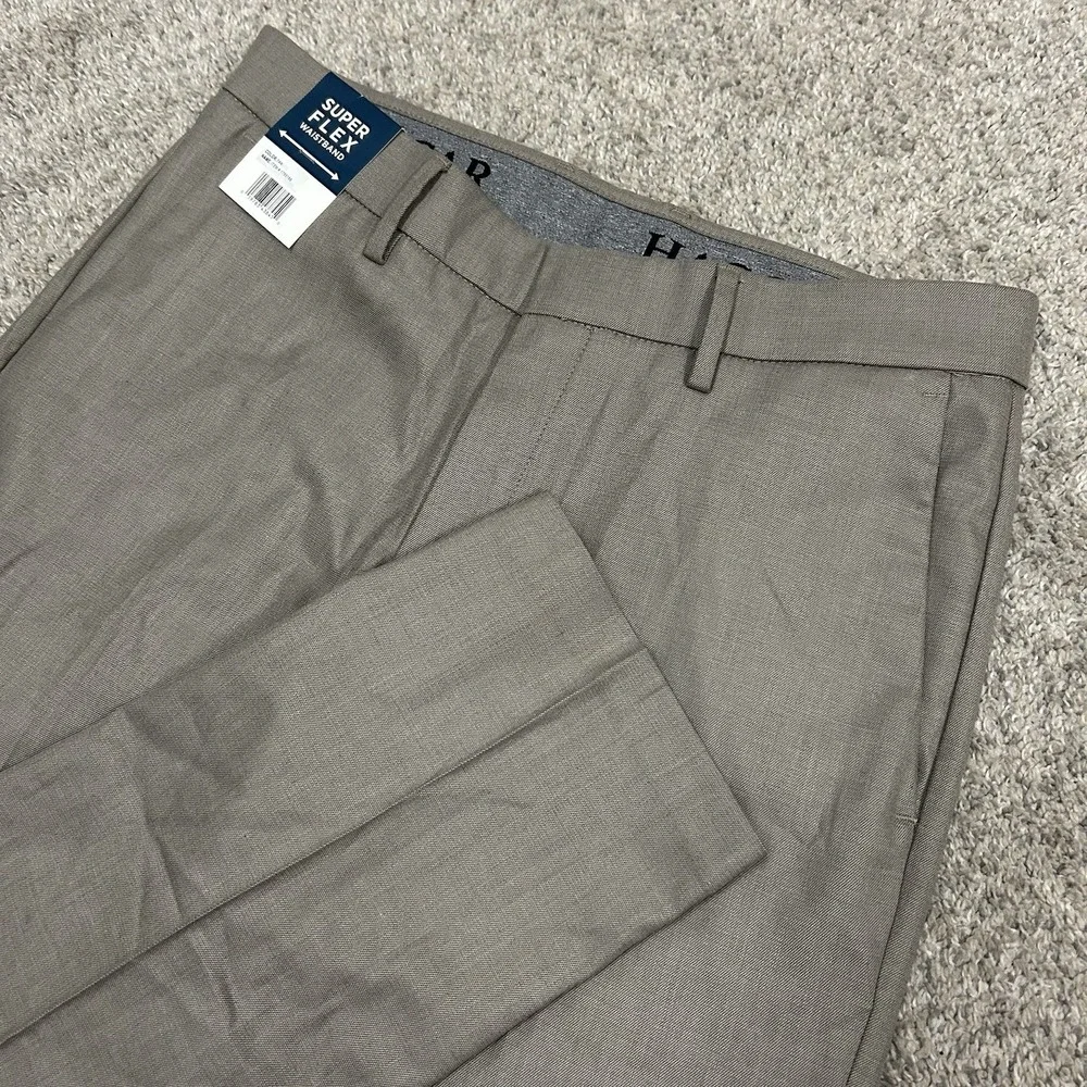 Haggar Dress‎ Pants Mens 30X30 365 Flex Straight Leg Gray New with Tags NWT